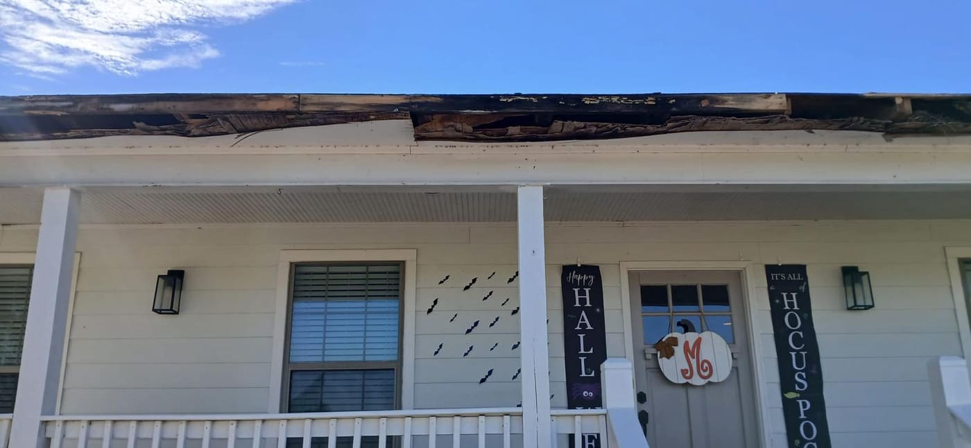 Fascia gone at the porch